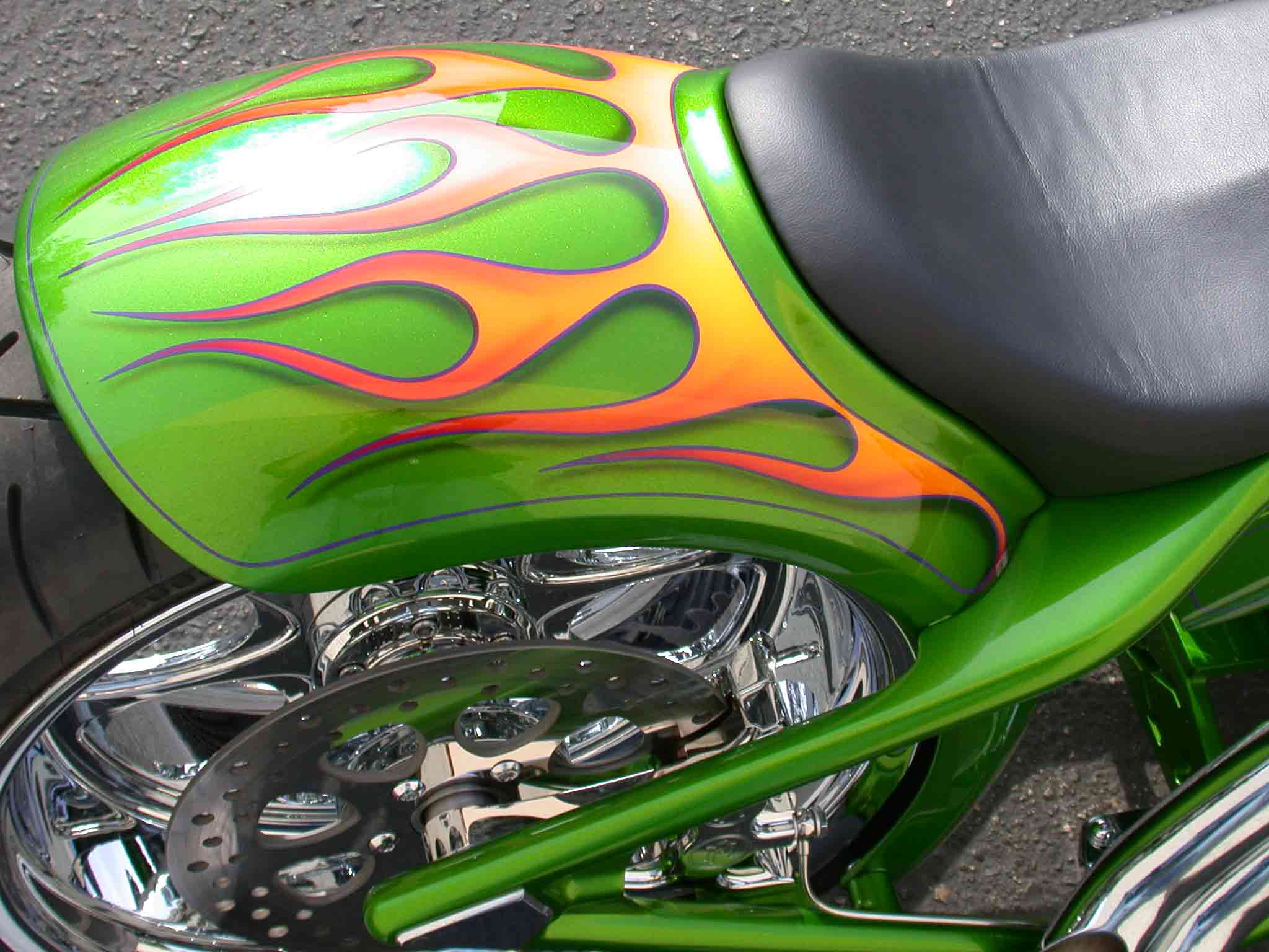  Custom Green Motorcycle 
