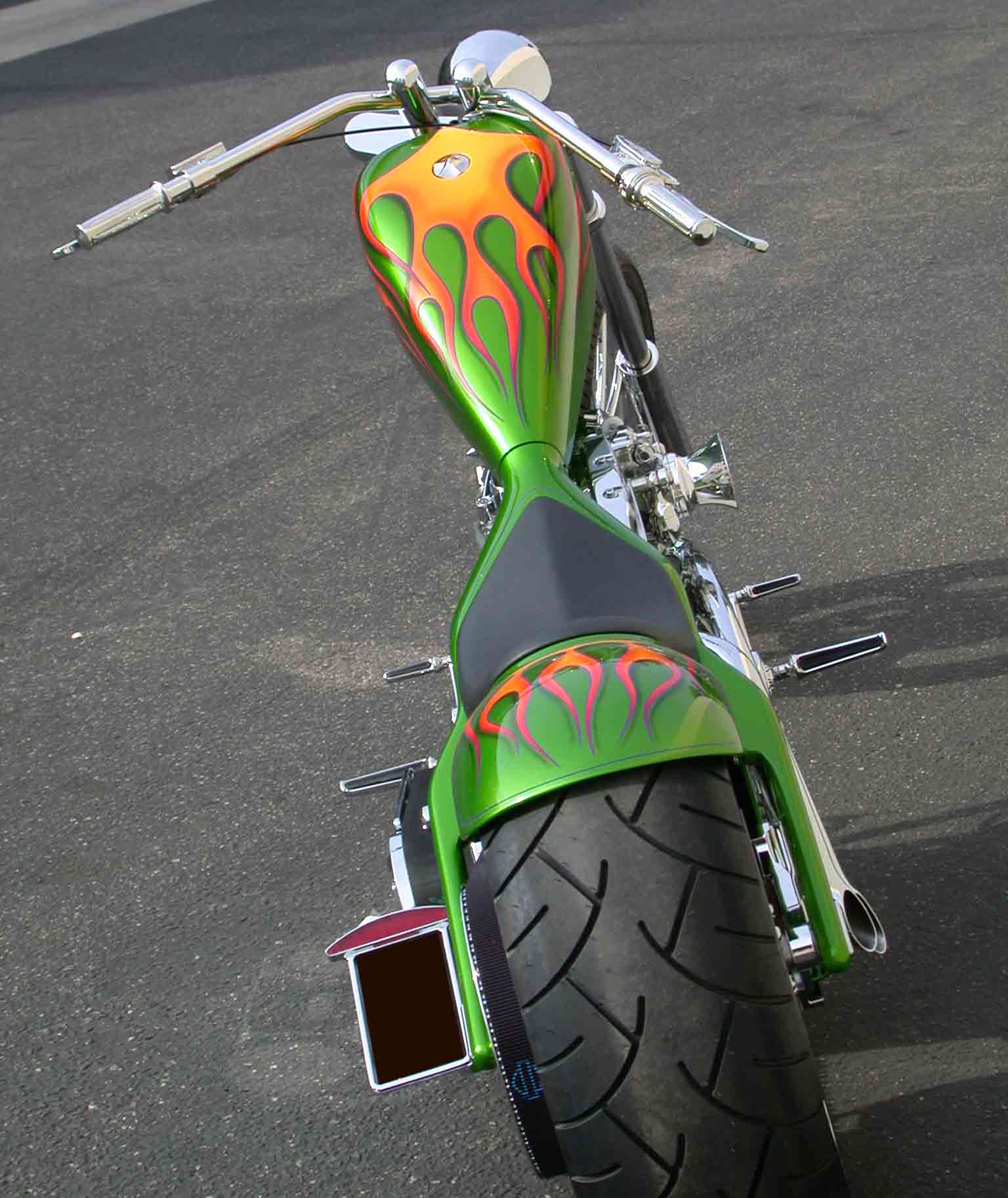 Custom Green Motorcycle 